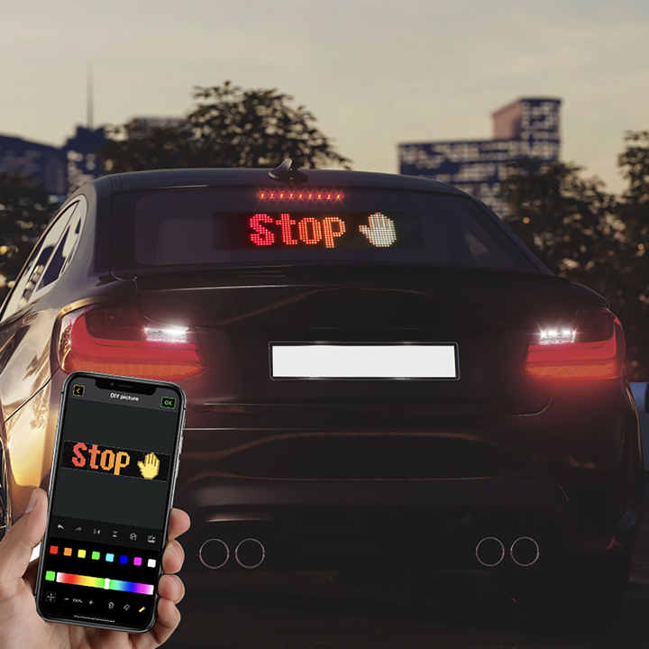 Flexible Waterproof LED Display, Programmable Bluetooth App-Controlled Sign with USB Power, Digital Message Board for Car Windows, Shops, Events & Cafes - High-Density P4.75, Soft Silicone Shell