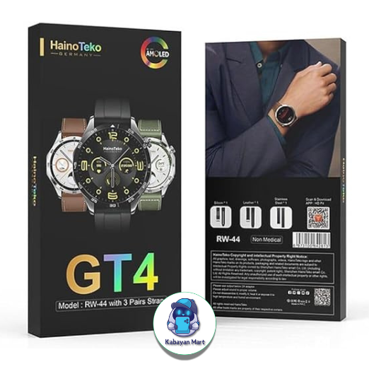 Haino Teko RW-44 (GT4) Smart Watch with 3 Bands with AMOLED HD IPS Screen