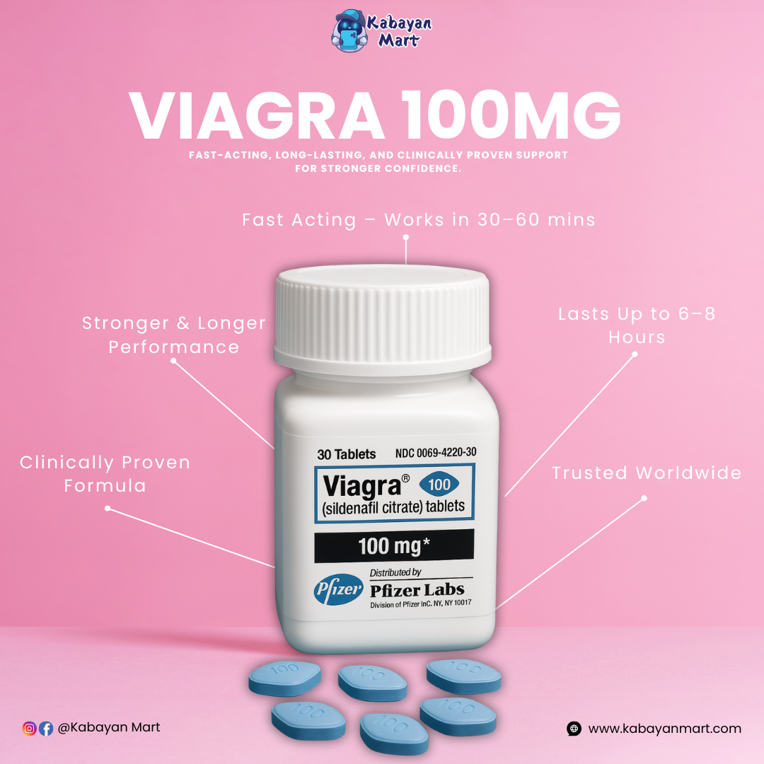 Viagra 100mg (Sildenafil Citrate) – Male Performance Tablet - Image 1