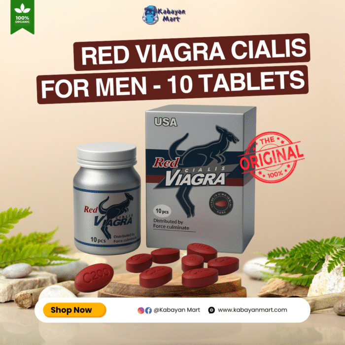 Red Viagra Cialis – 10 Herbal Capsules for Men - Image 1