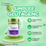 Simplee Supplements GlutaGenC – 500mg Skin Brightening & Antioxidant Capsules (60 Cap) - Image 5