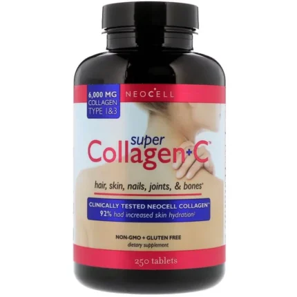 NeoCell Super Collagen + C (6000mg Collagen Type 1 & 3) – 250 Tablets