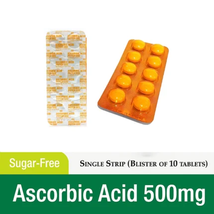 Poten-Cee Sugar-Free Ascorbic Acid 500 mg Film-Coated Tablets – Single Strip (Blister of 10 Tablets)