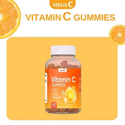 Mega C Vitamin C Gummies – Adult Immune Support Supplement (60 Gummies)