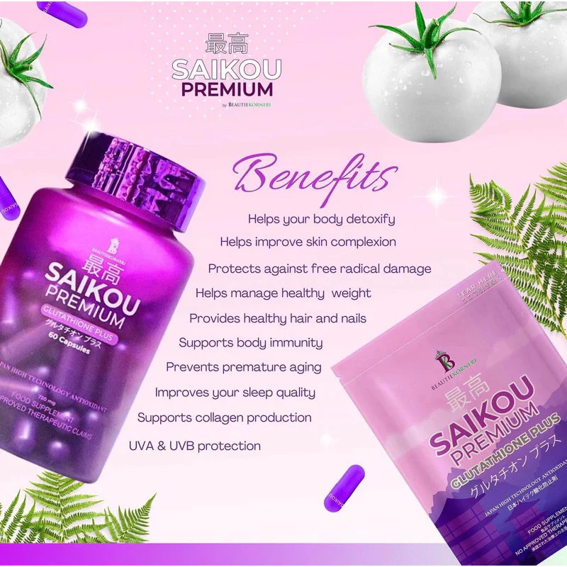 SAIKOU Premium Glutathione Plus 60 Capsules - Image 12