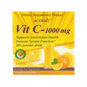 Acorbic Vit C – 1000mg Mix Powder Drink 12g x 10 Sachets – Orange Flavour