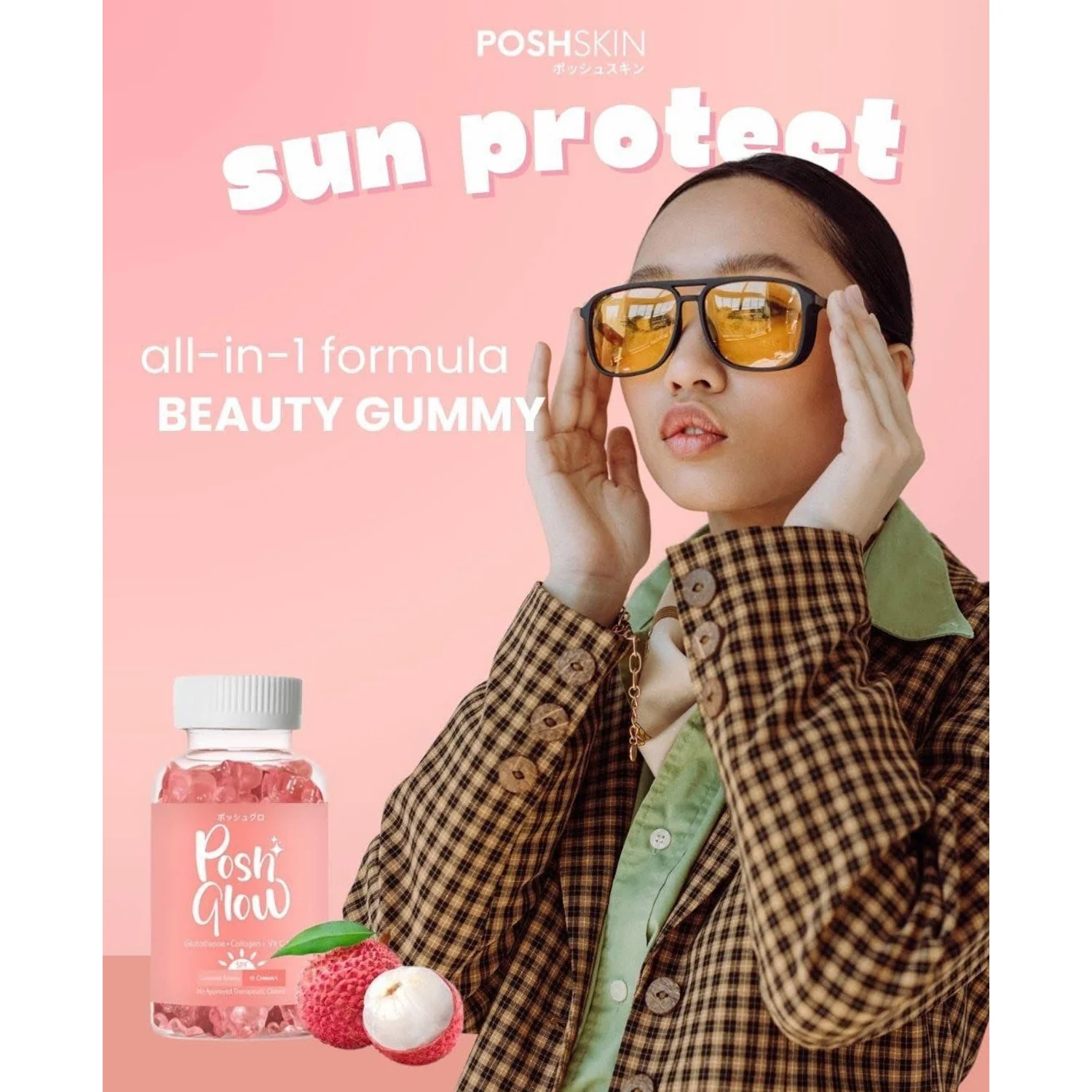 Posh Glow All-In-One Beauty Gummy – Lychee Flavor - Image 8
